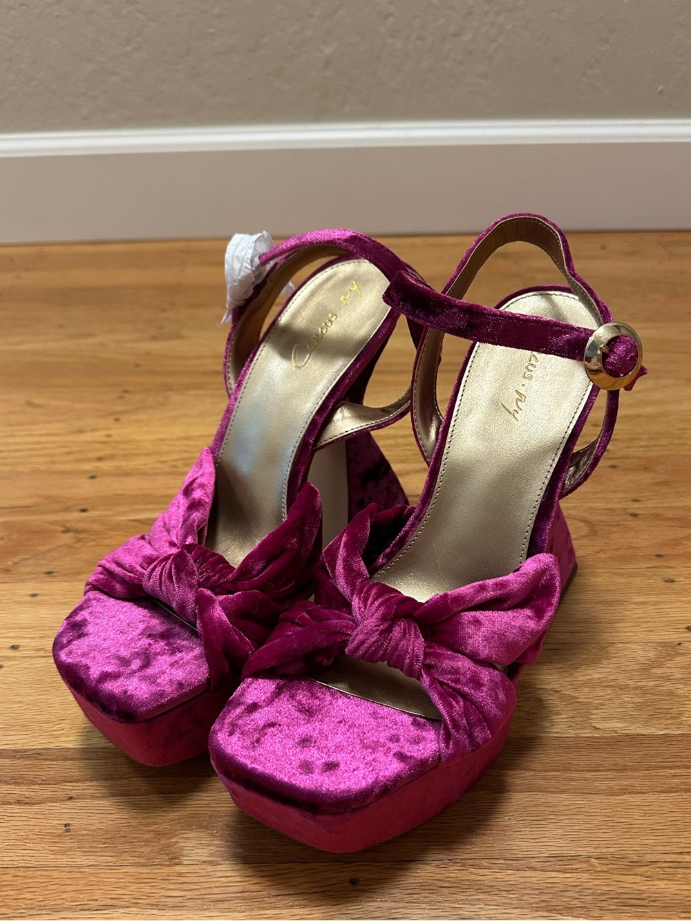 Circus by Sam Edelman Pink Velvet Platform Knot Sandals